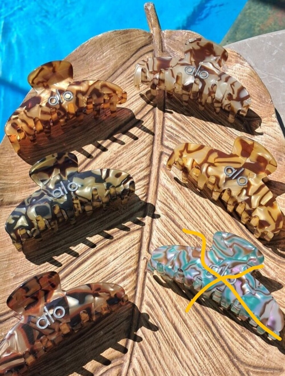 Set of 6 Marbled Resin Hair Claw Clips - Multicolor 1 For 25 Or 2 For 44